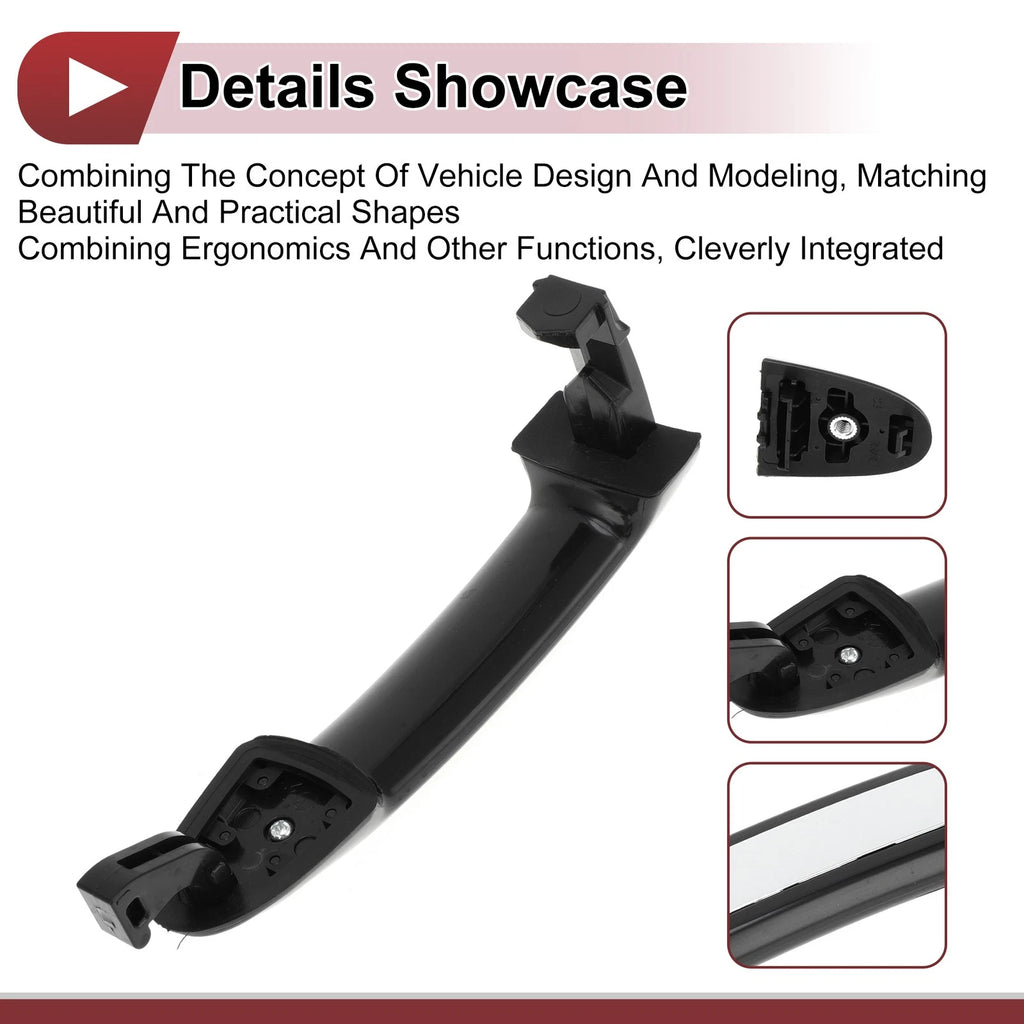 Car Door Handles Grip for Hyundai Santa Fe (2013–2018) No. 836522B000 Black Silver Tone