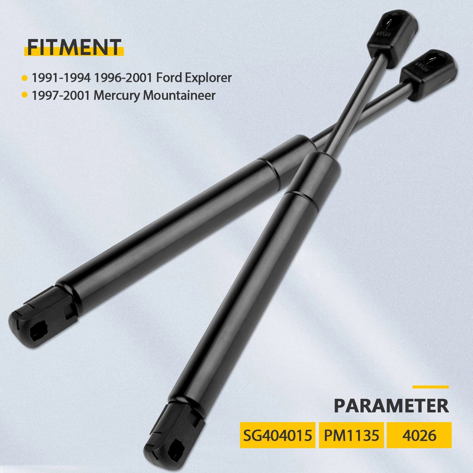 2X Hood Lift Supports for Explorer Mountaineer (1997–2001)