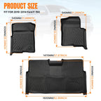 Set of 2 Floor Mats for Ford F-150 Super Crew Cab (2010–2014) TPE Waterproof