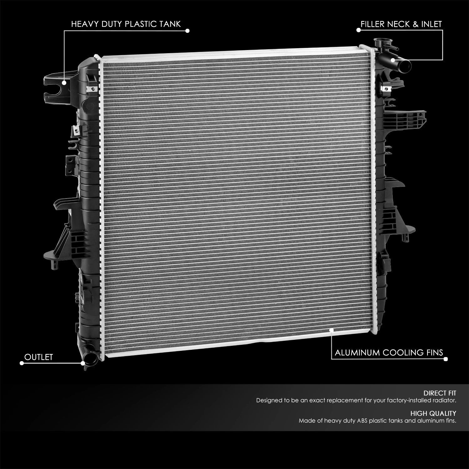 Aluminum Radiator for Infiniti QX56 QX80 Nissan Armada (2011–2020) DPI 13595