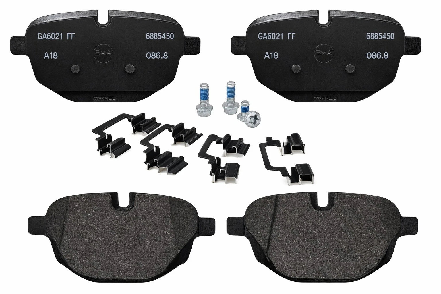 Set of 4 Rear Disc Brake Pads for BMW 530e, 530e xDrive, X3 (2017–2023) 34216885451