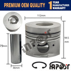 Set of 4 Piston with Rings for Isuzu NKR (4HF1)