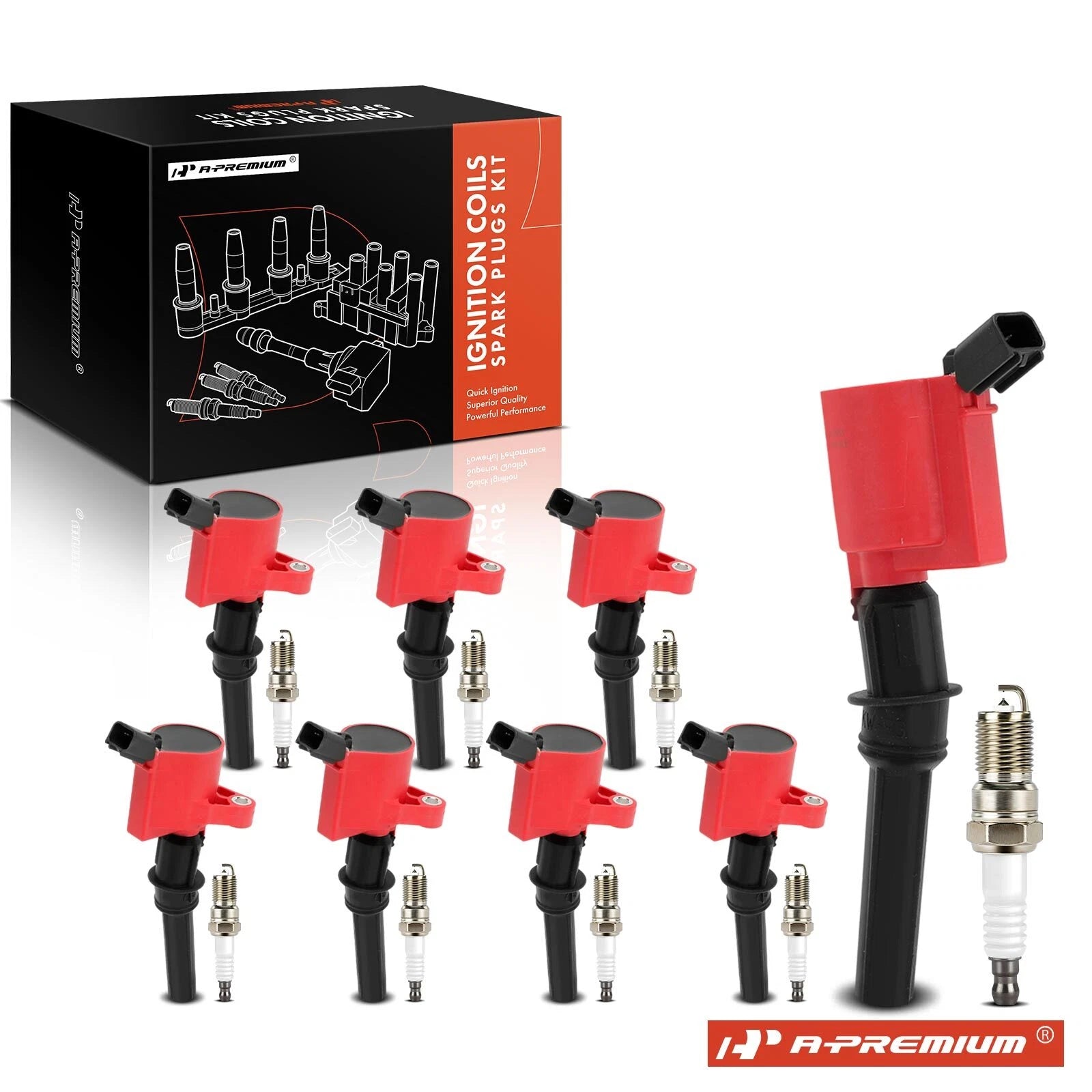 8x Ignition Coil & 8x Iridium Spark Plug for Ford F-150 (2004–2021)