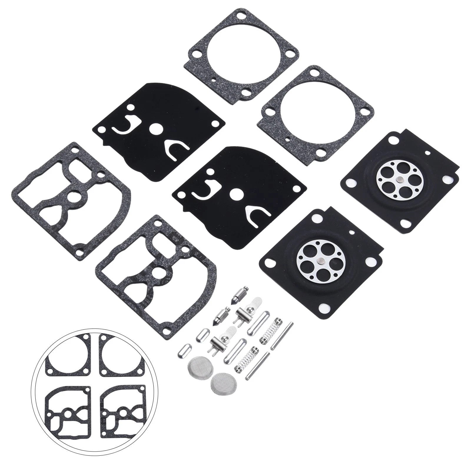 Set of 4 Carburettor Rebuild Kits C1Q-S119B C1Q-S120 C1Q-S121 C1Q-S121A for Chainsaws
