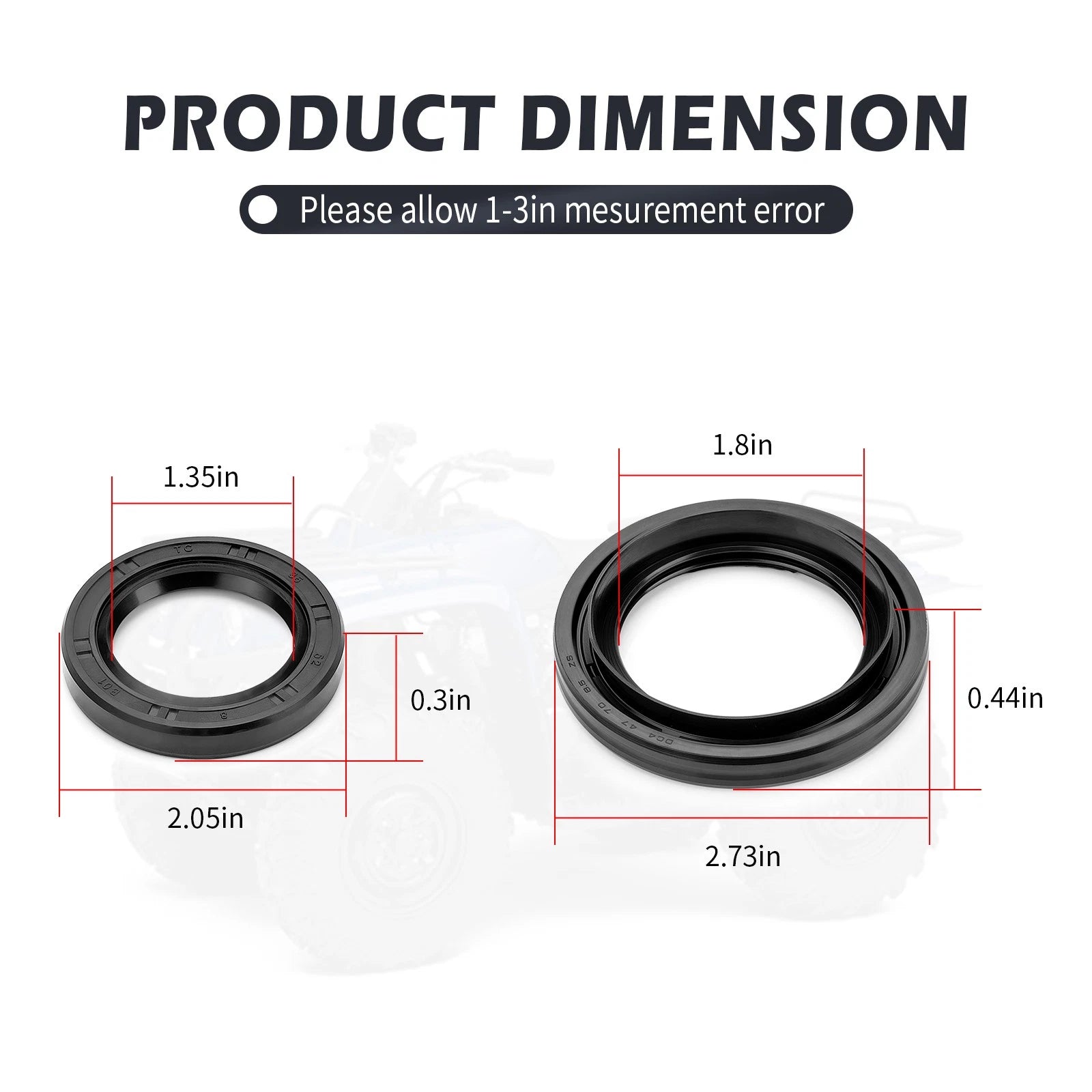 Rear Brake Drum Seals Kit for Yamaha Big Bear Bruin Grizzly Wolverine Kodiak (1990–2023)