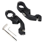 Matte Black 1-1/4" Highway Short Angled Foot Peg Mounts for Harley