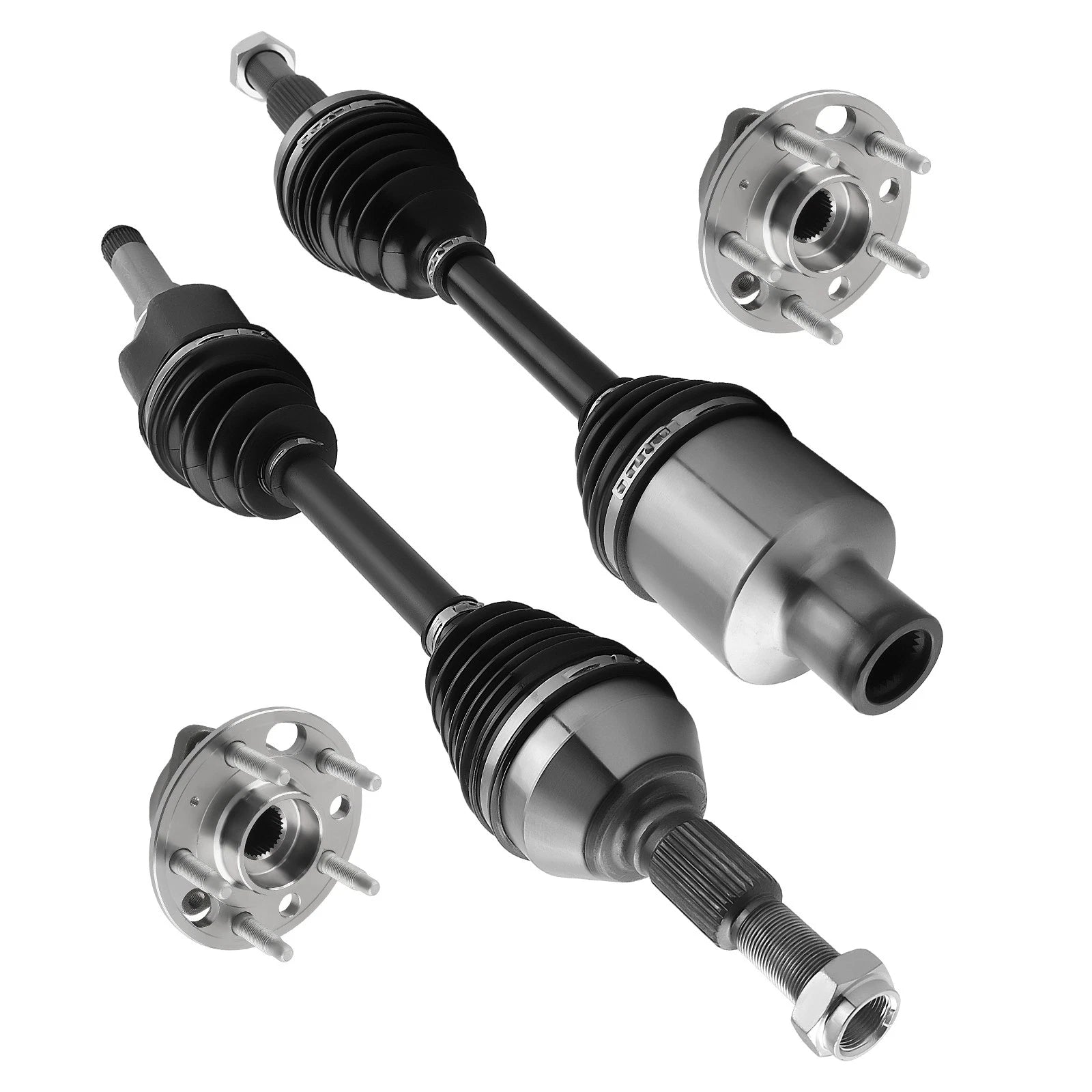 4X Front CV Axle Shaft + Wheel Hub for Chevrolet Equinox GMC Terrain (2010–2016)