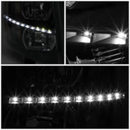 LED DRL Bar Tinted Amber Side Headlights for Chevy Silverado (2007–2014)