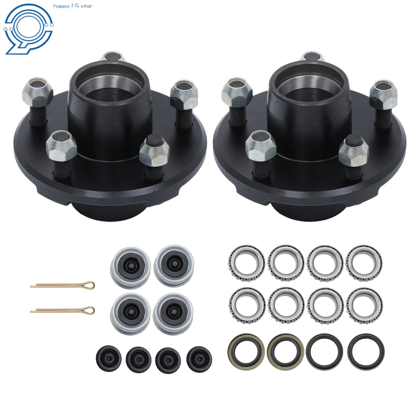 Set of 2 Trailer Hub Kits for 2000 lbs Axle (5 on 4.5")