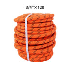 3/4" x 120' Bull Rope for Arborist (8626 lbs) - Orange & Black Polyester
