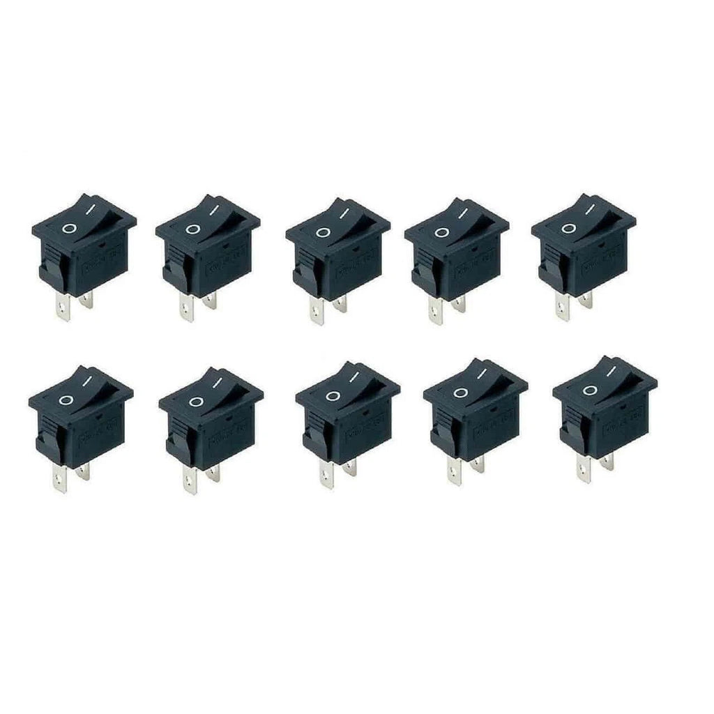 10PCS Black Rocker Switch for MINI (2 Pin ON/OFF SPST 125VAC 6A 250VAC 3A)