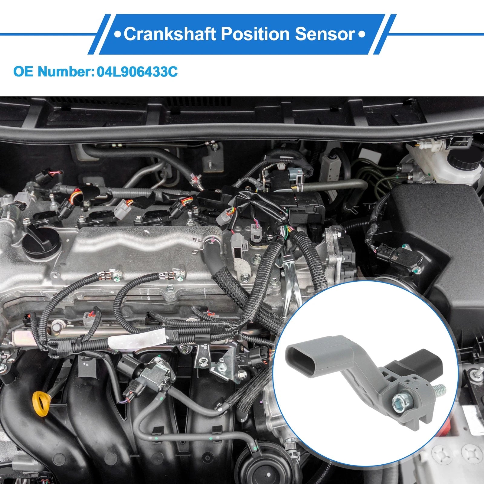 Crankshaft Position Sensor for Audi A4 B9 2.0TDI (2015–2019) No. 04L906433C