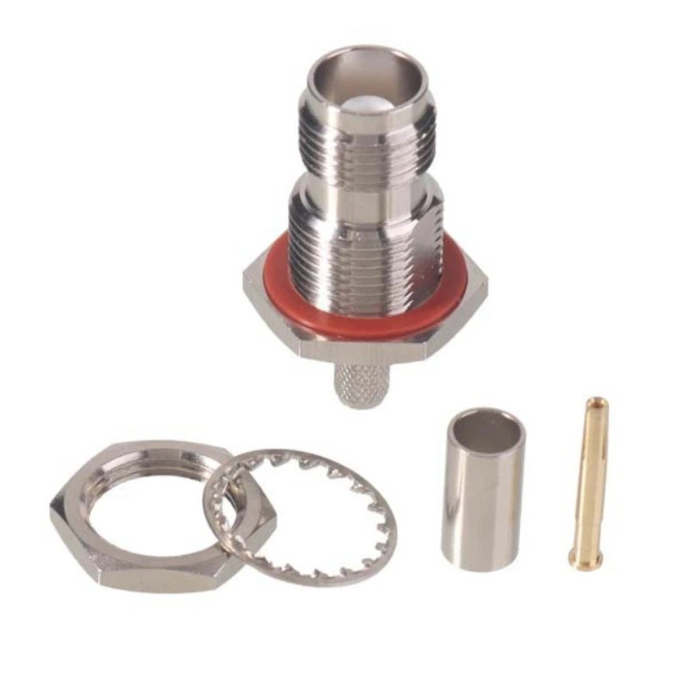 TNC KY3 Nickel Plated Copper Connector for Panel Installation
