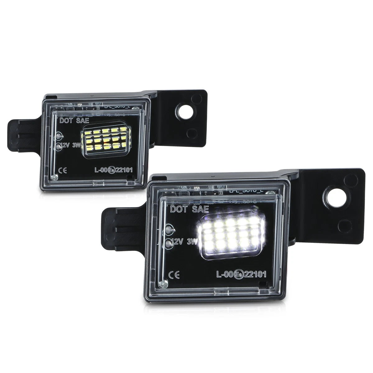 2X Waterproof White LED License Plate Lights for Silverado/Sierra (2014–2019)