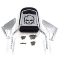 Skull Sissy Bar with Backrest & Leather Pad for Honda Shadow Ace 1100 (1997–2003)