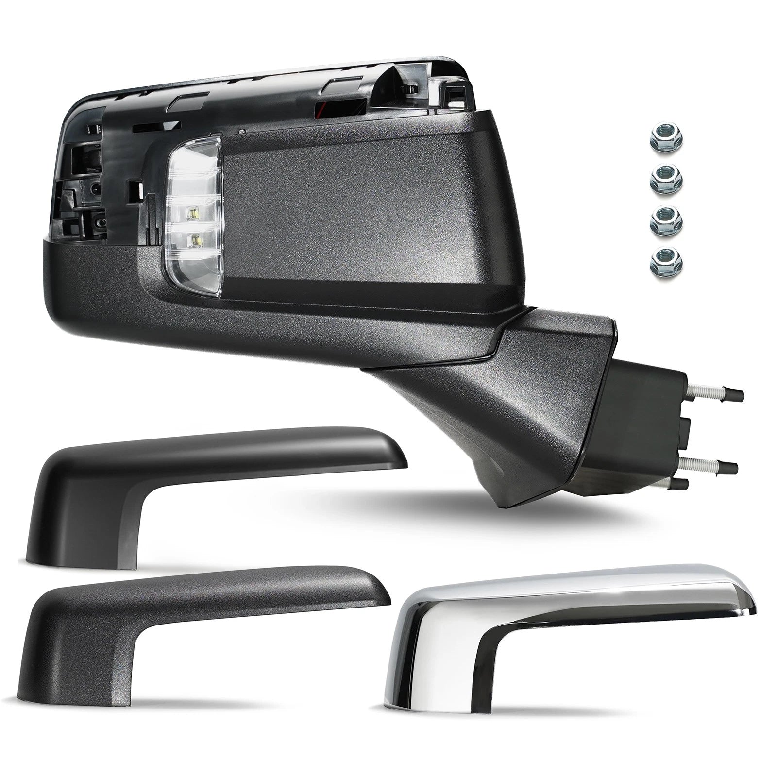 Side Mirror for Chevy Silverado 1500 (2019–2024) W/LED Lamp, Heated, 8 Pins