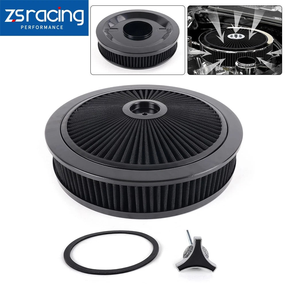 Air Cleaner Set of 2 for Super Flow Washable Black (14 In. x 3 In.)