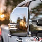 Chrome Mirror Covers with Turn Signal for Ford F250 F350 F450 Super Duty (2017–2022)