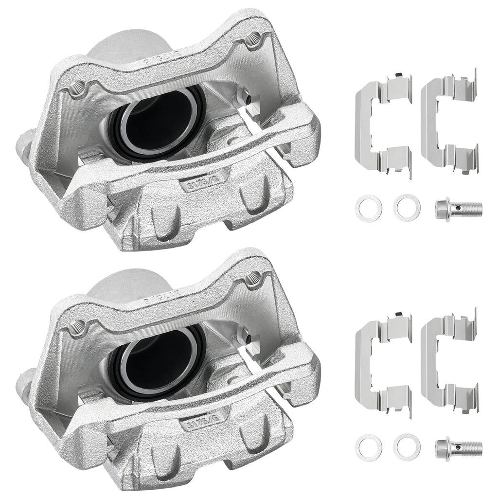 Front Brake Calipers Pair w/ Brackets for Hyundai Sonata, Kia Optima (2019)