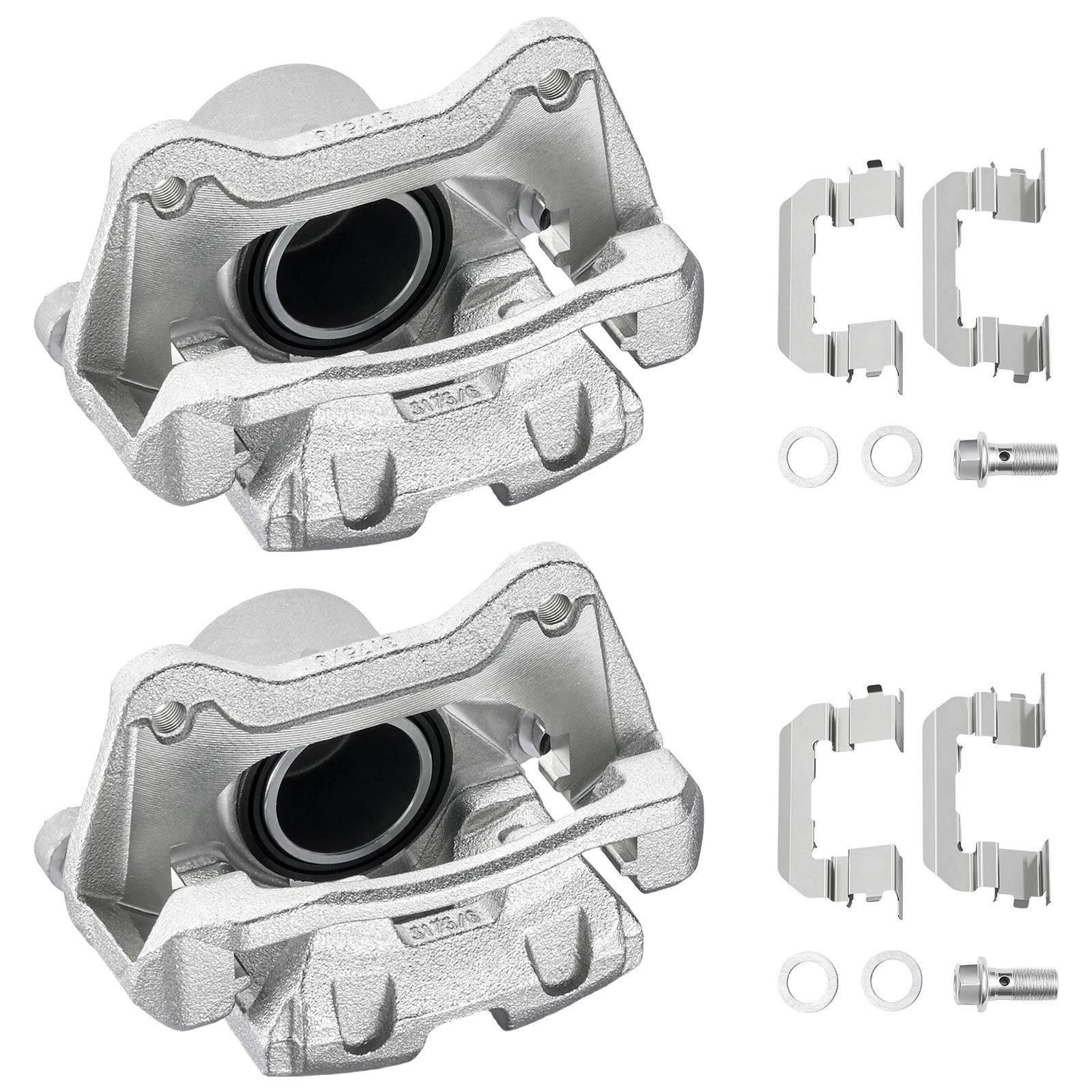 Front Brake Calipers Pair w/ Brackets for Hyundai Sonata, Kia Optima (2019)