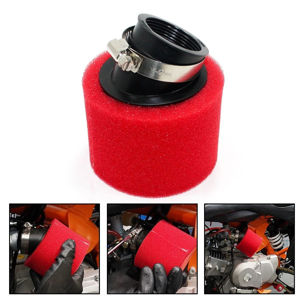 Red Bent Angled Air Filter for 125cc Quad Dirt Bike ATV Buggy