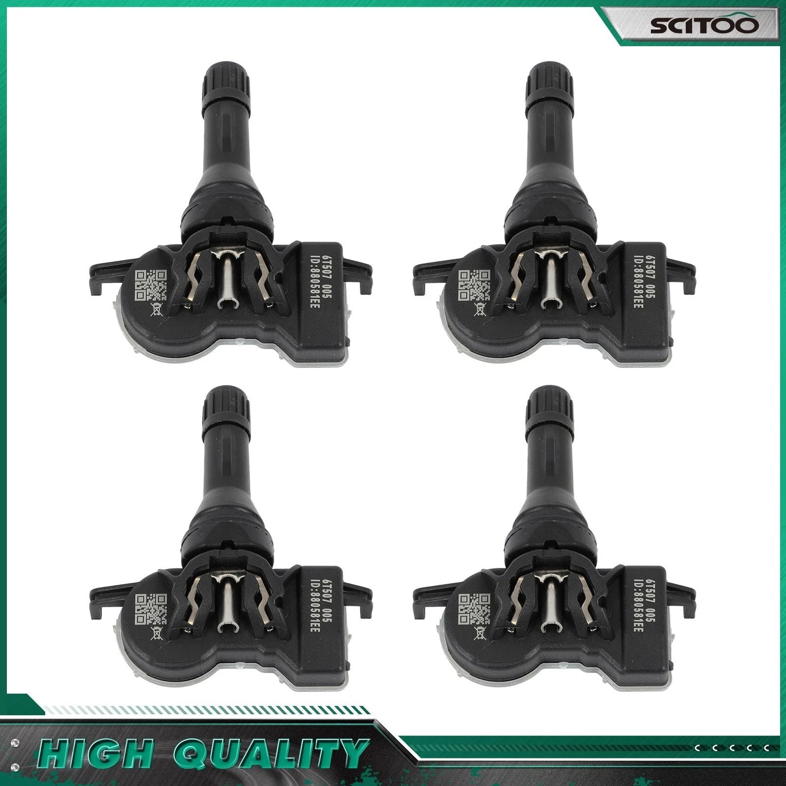 Set of 4 TPMS Tire Pressure Sensors for Jeep Chrysler (2014–2020) 433MHz