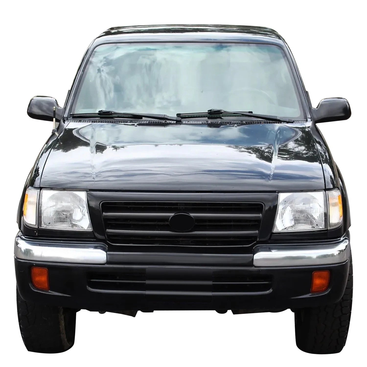 Front Bumper Grille for Toyota Tacoma 2WD 4WD (1998–2000) w/ Badge Slot Dark Argent
