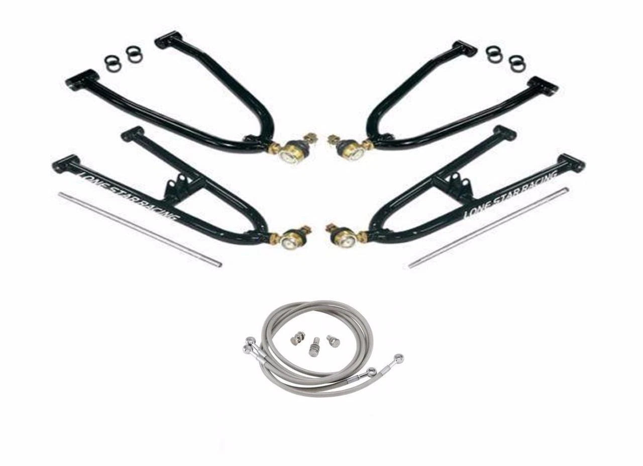 Set of 2 Extended A-Arms +2" & Brake Lines for Honda TRX 400EX 400X (2000–2009)