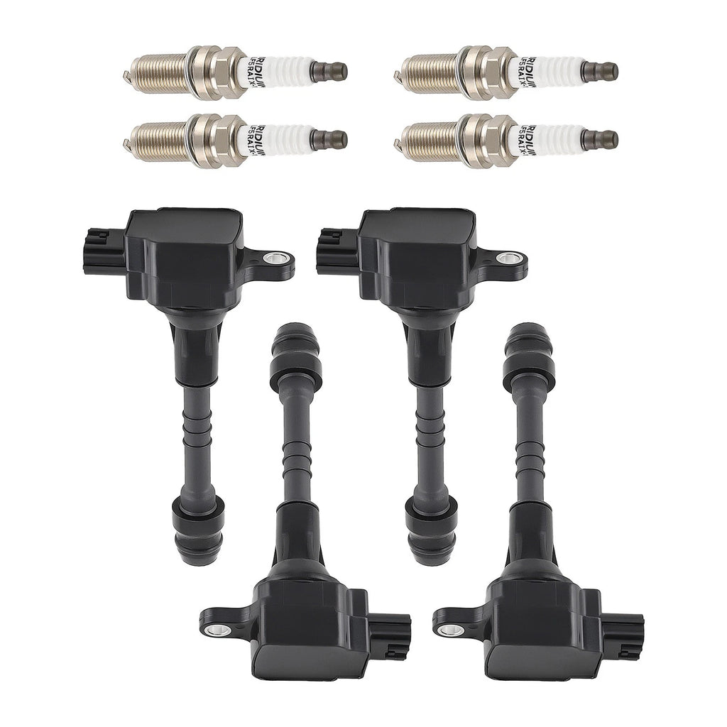 Set of 4 Ignition Coils & Spark Plugs for Nissan Sentra L4 1.8L (2002–2006) UF351