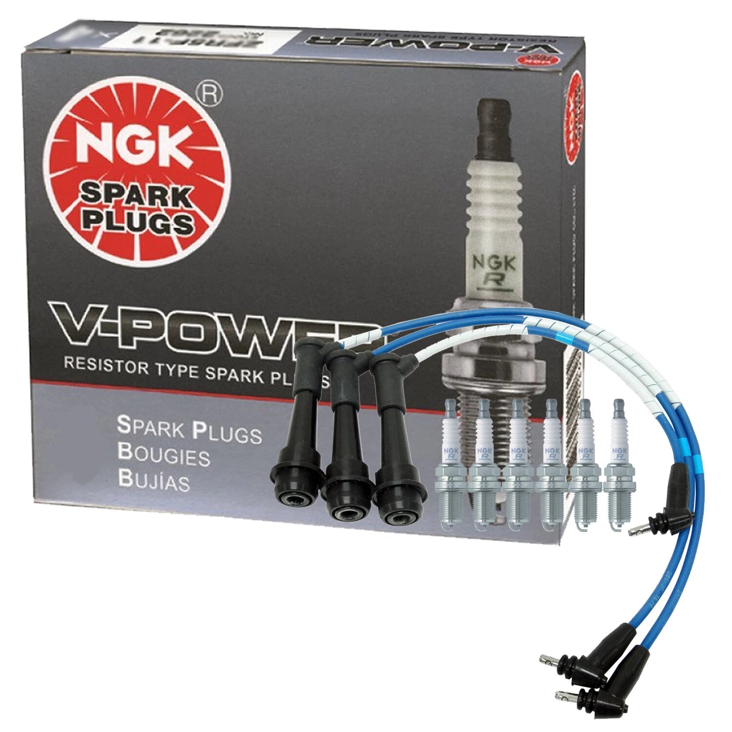 NGK 6 V-Power Spark Plugs Kit for Lexus GS300 IS300 (1998–2005)