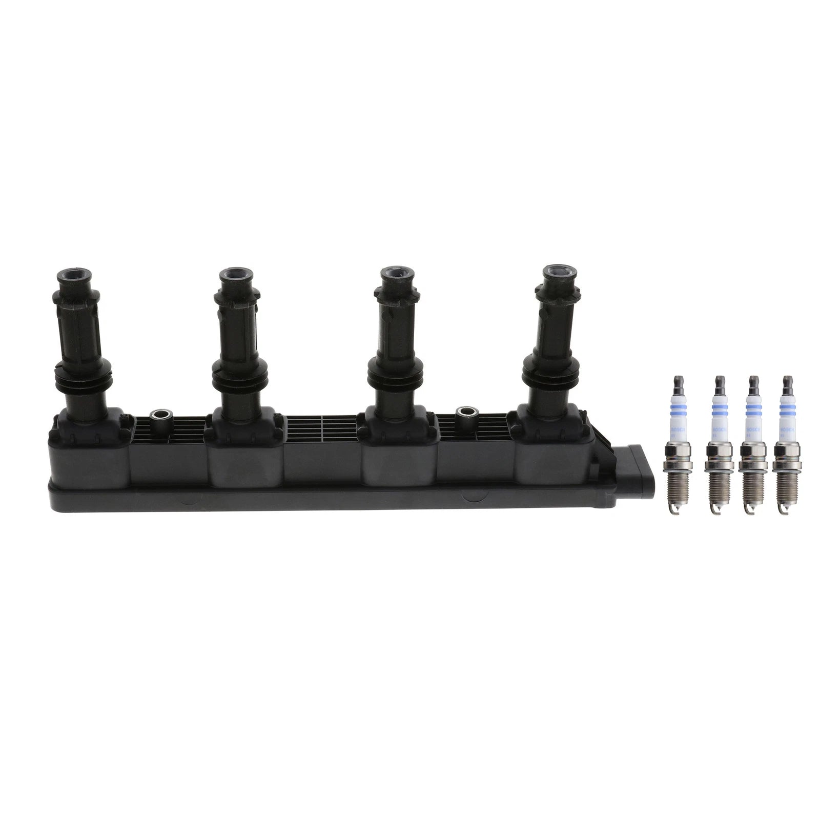 Bosch Ignition Coil & 4 Iridium Spark Plugs for Chevrolet Volt (2011–2019)