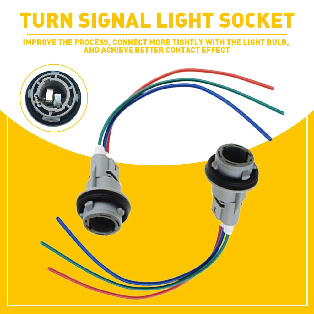 2 Front Turn Signal Light Socket Connectors for Honda Civic