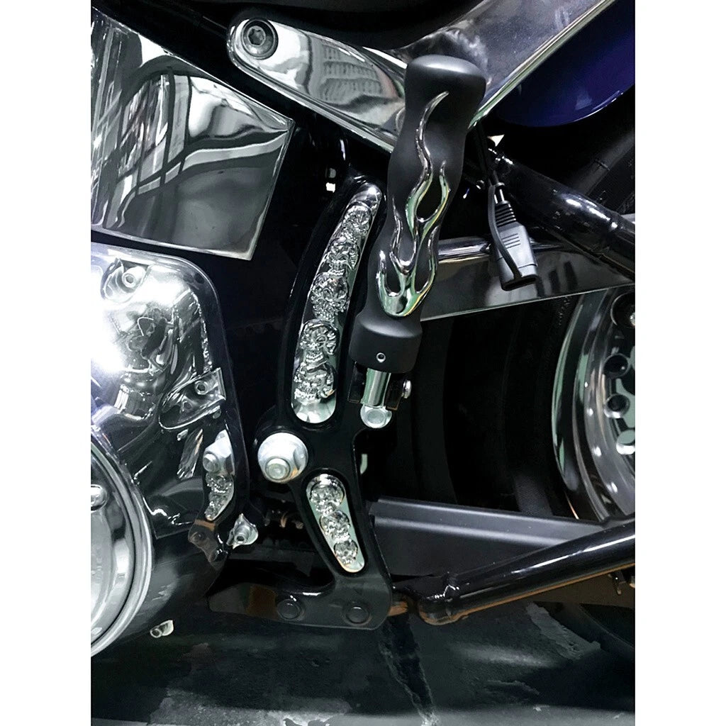 Chrome Skull Swing Arm Accent Kit for Harley-Davidson Softail (2008–2017)