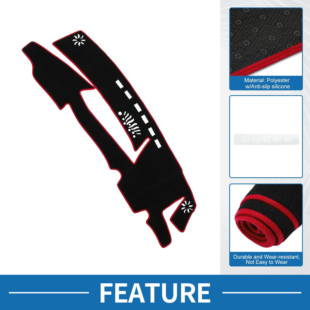 Dashboard Cover Mat for Lexus ES 300h (2021–2023) Sun Protector Black Red