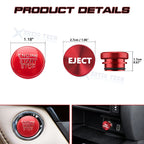 Red Alloy Engine Start + Cigarette Lighter Eject Button Trim for Lexus IS200t (2016-2017)