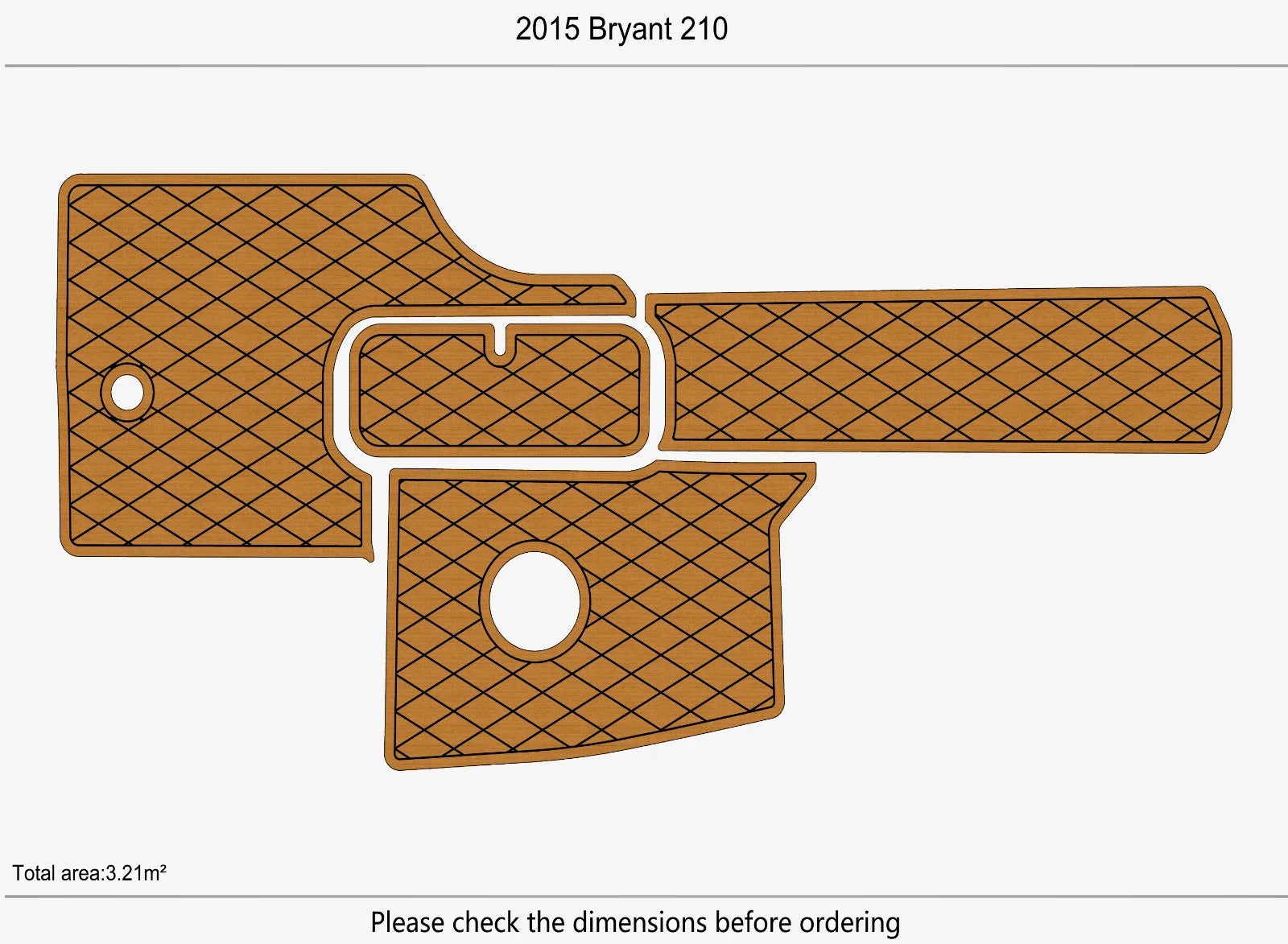 EVA Foam Teak Deck Flooring for Bryant 210 (2015)