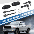 6X Front Inner Outer Tie Rod End Links for Dodge Dakota (2005–2010) ES3571