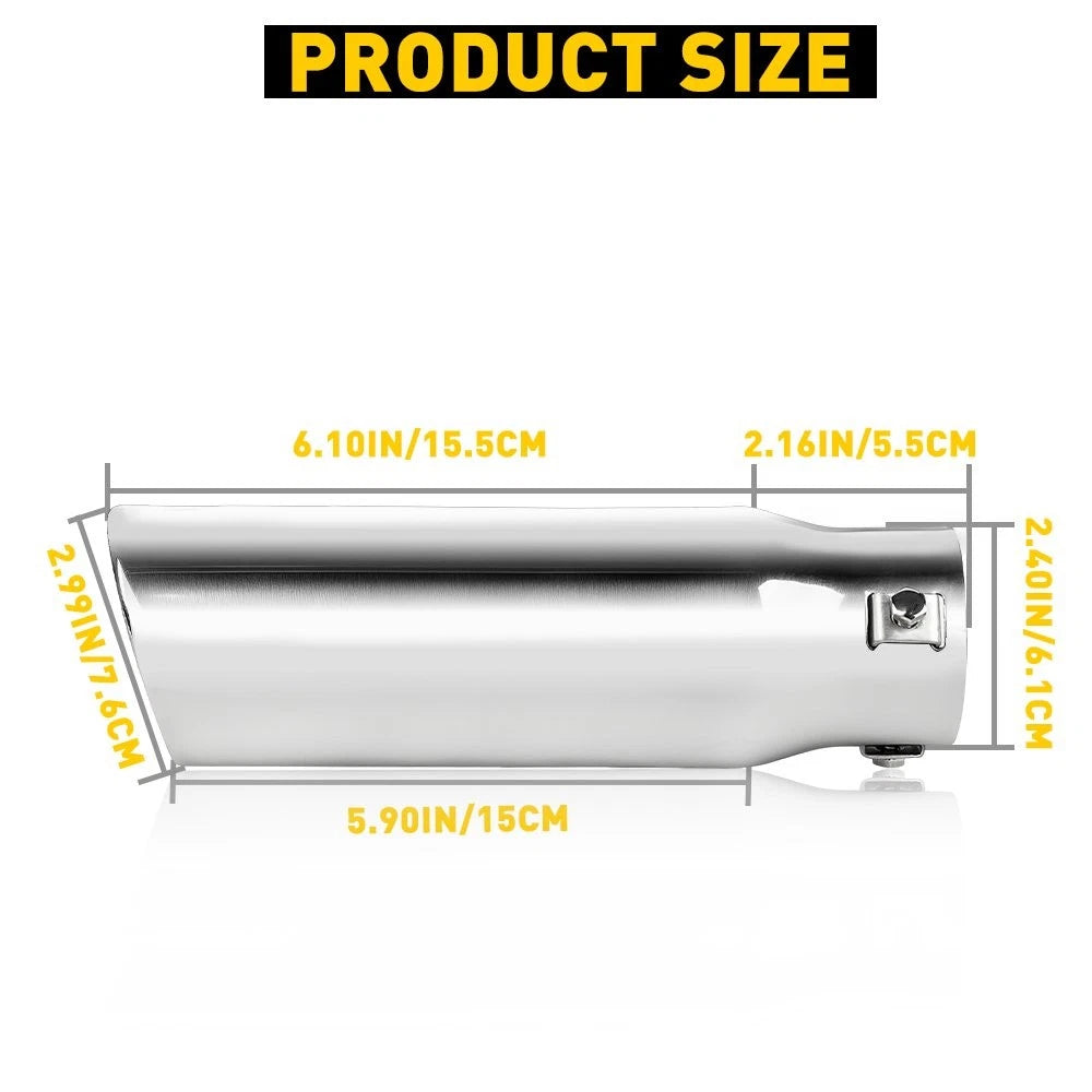 8.5" Clamp-on Exhaust Tip for Universal Vehicles (Stainless Steel)