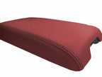 Leather Console Lid Armrest Cover for Infiniti G35 Coupe (2002–2007) Red Black Stitch