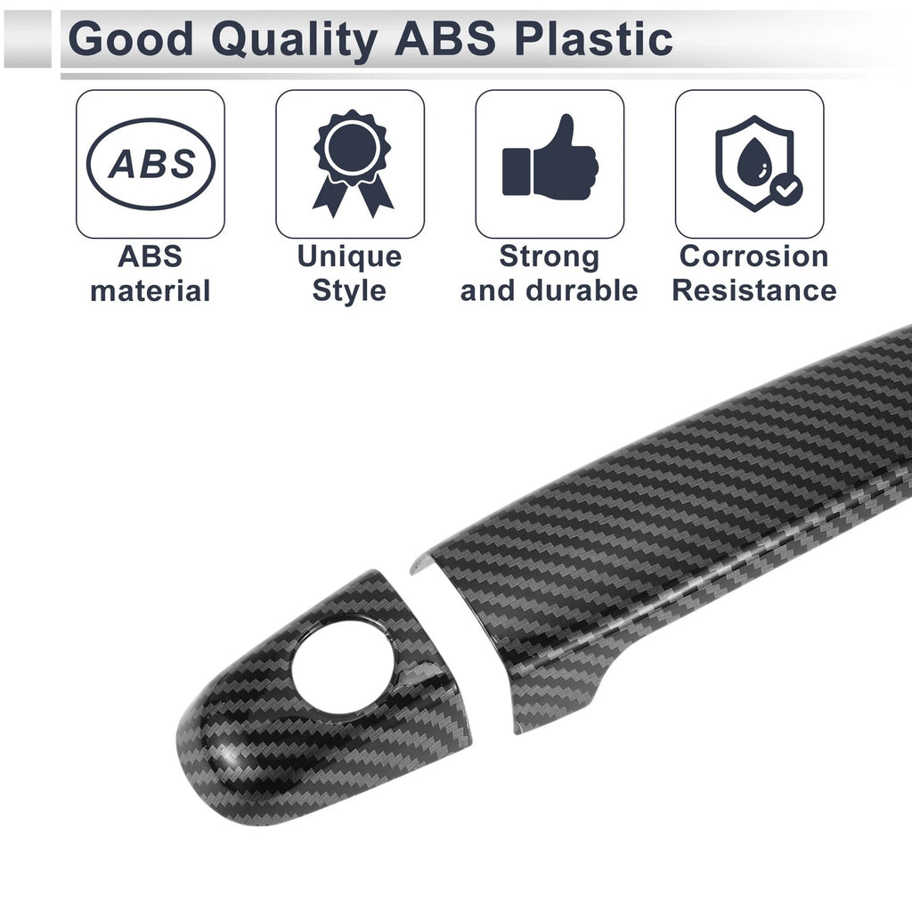 Door Handle Cover Trim for Toyota Highlander (2014–2019) Carbon Fiber Black