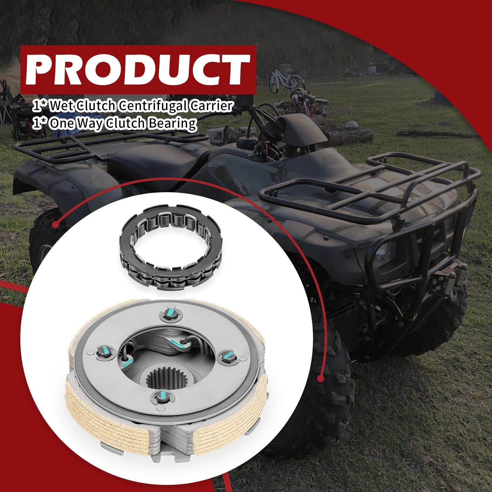 Wet Clutch Centrifugal Carrier Bearing for Honda Rancher 350 (2000-2006)