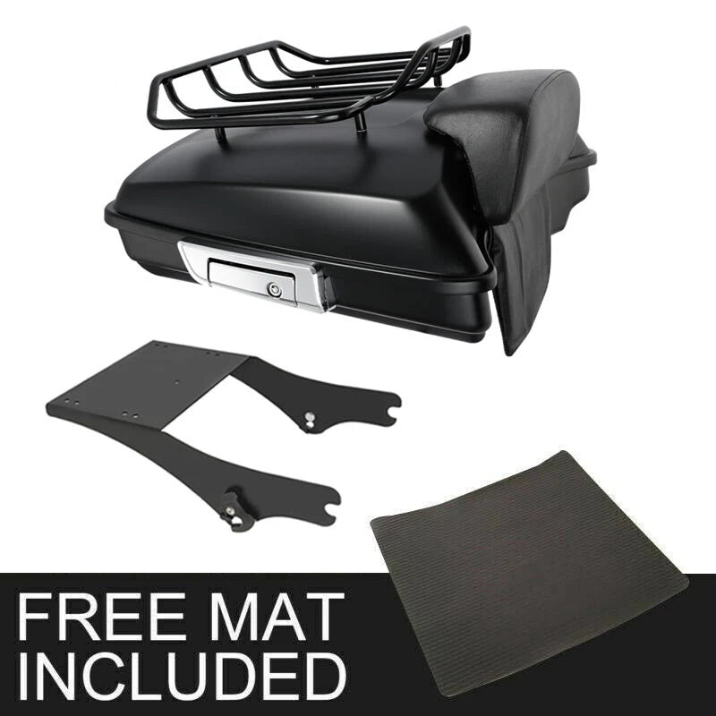 Matte Black Razor Trunk Pad Rack for Harley Road King (1997–2008)
