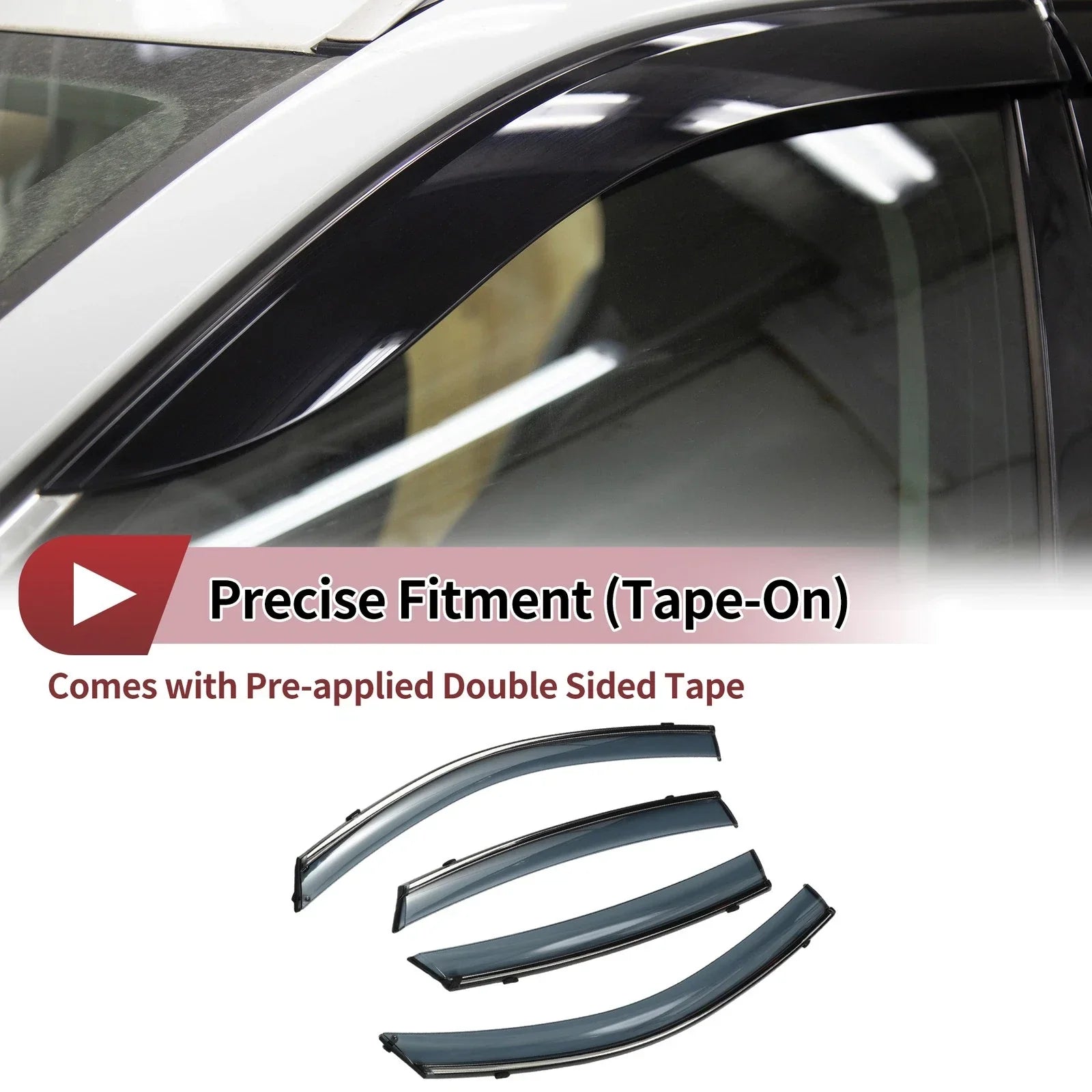 Window Deflectors for Honda Civic Side Window Vent Visors Black (2016-2021)