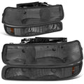 Smoked Crystal Headlight & Chrome 3D LED Tail Light Kit for Silverado (1999–2002)