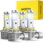 Set of 4 9005 + 9006 LED Headlight Bulbs for AUXITO (40000LM)