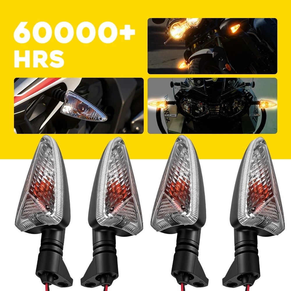 Set of 4 Turn Signal Indicator Lights for Triumph Tiger 1050 Speed Triple (2008–2017) Amber