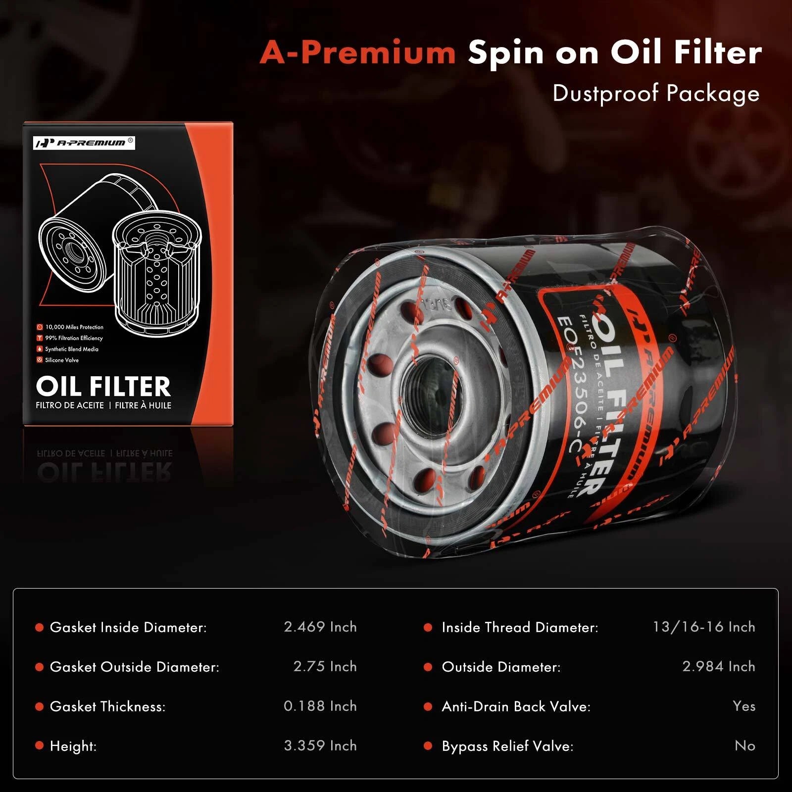 Engine Oil Filter for Chevy Silverado 1500/2500 (1999-2006)
