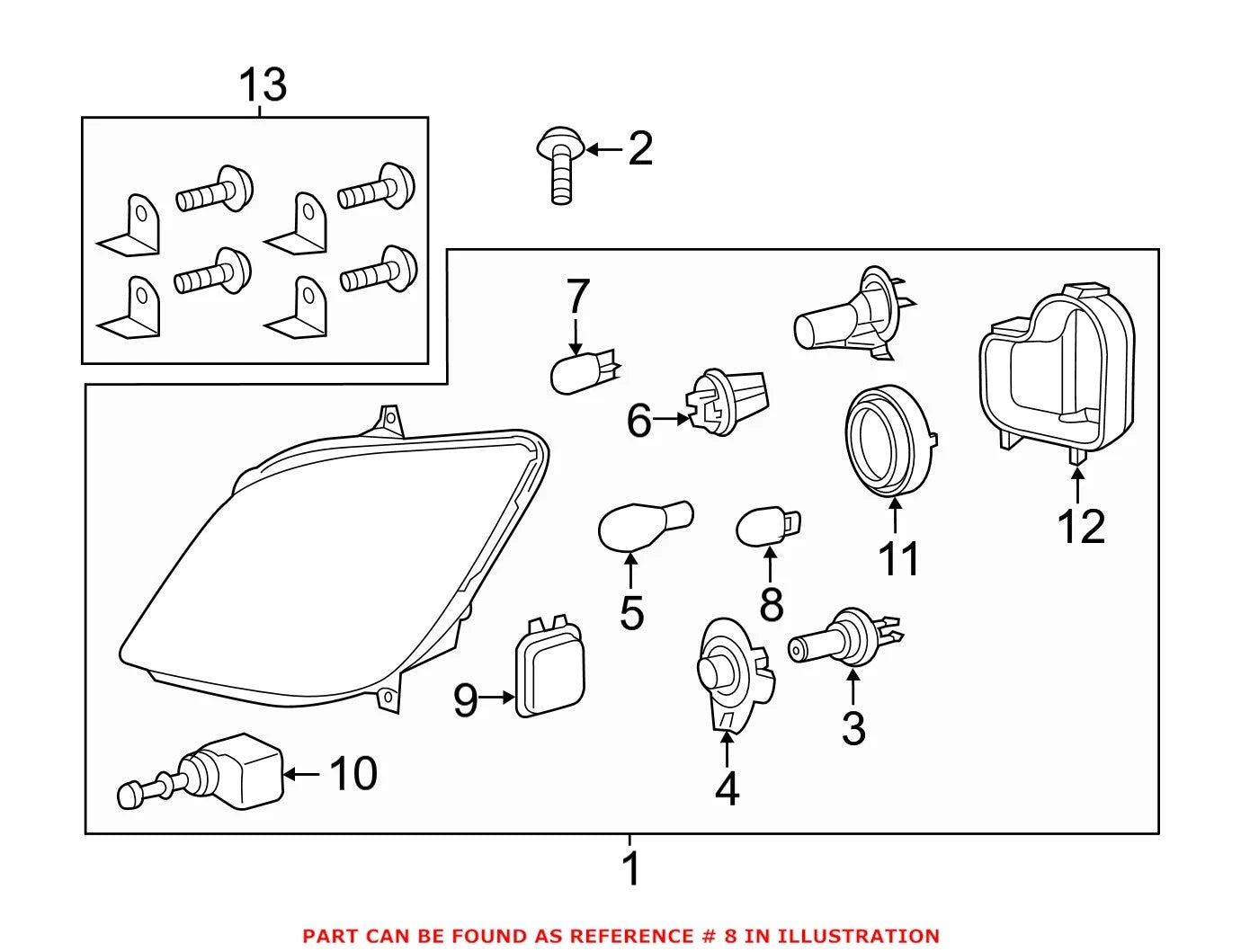 Daytime Running Light Bulb Right for Mercedes (000000008099)