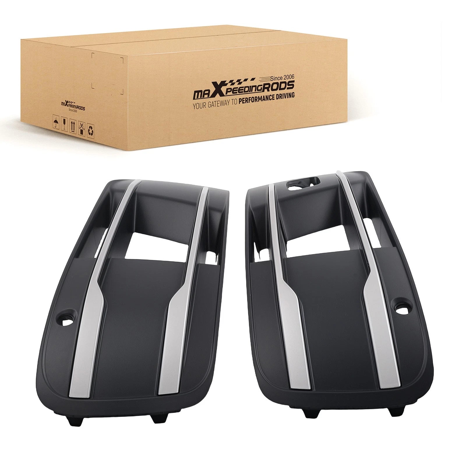Set of 2 Front Bumper Fog Lamp Grille Covers for Audi Q7 (2016–2019)