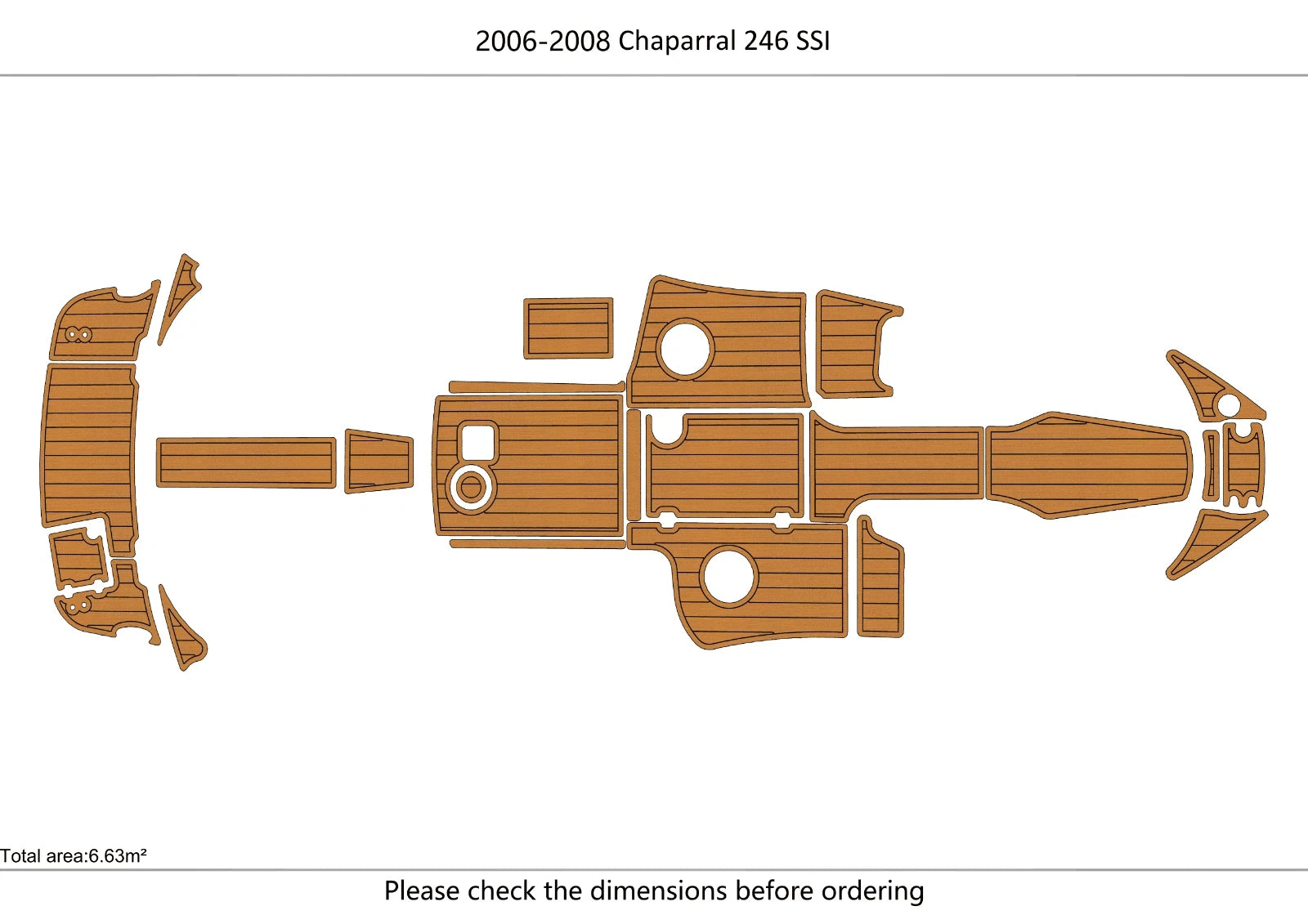 EVA Pad Teak Flooring for Chaparral 246 SS (2007)